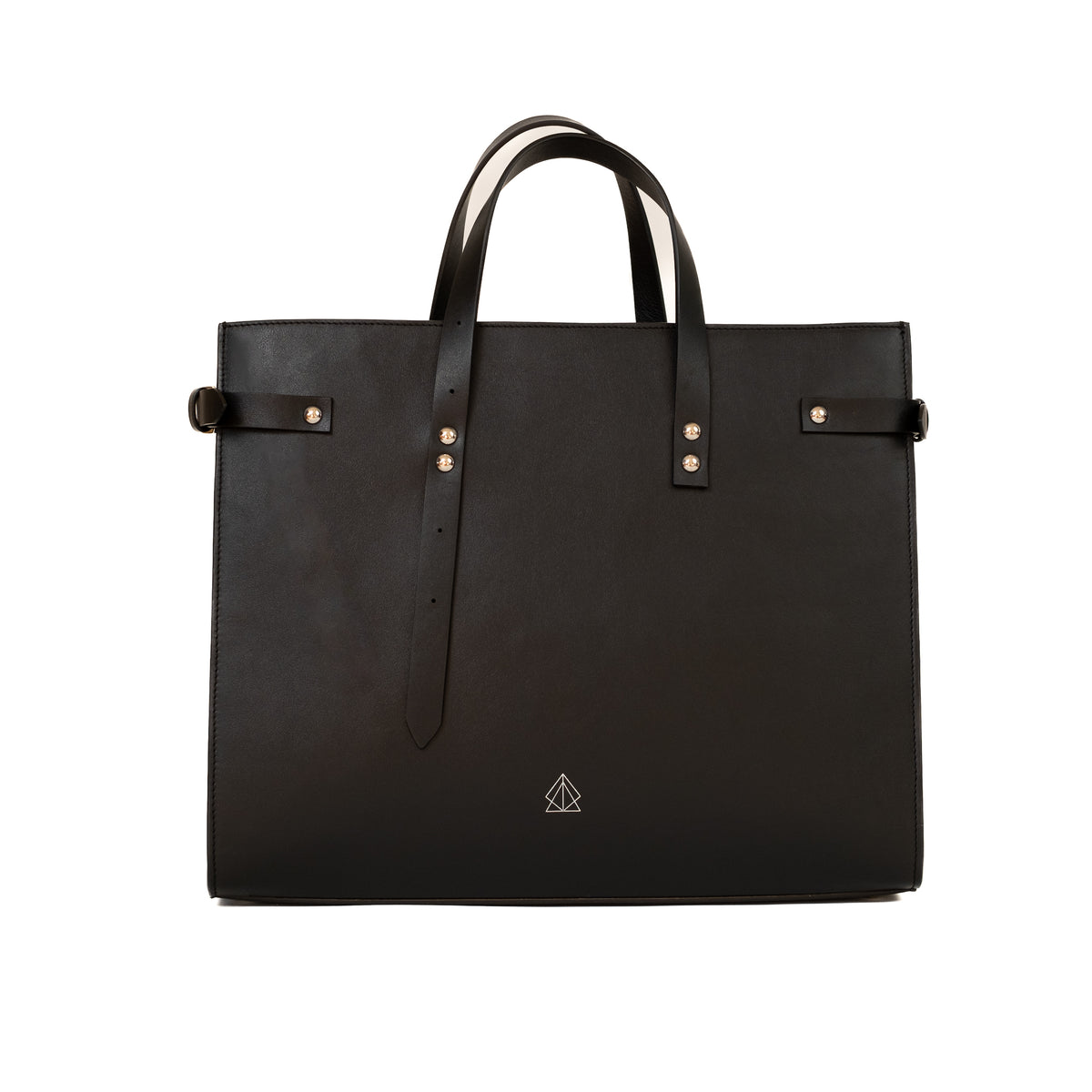 Grand sac à main Tote Bag cuir noir, vue face